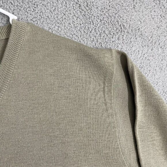 Franco‎ Ponti Sweater Men XL Tan V-Neck Wool Blend Made in Italy Pullover - Picture 3 of 10
